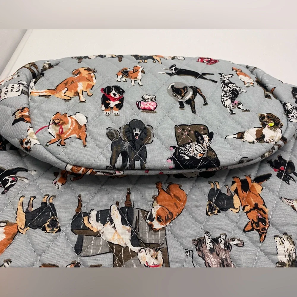 “Vera Bradley” Bucket Crossbody Bag in Cotton- (NWT) “Dog Show”Pattern - Picture 5 of 13